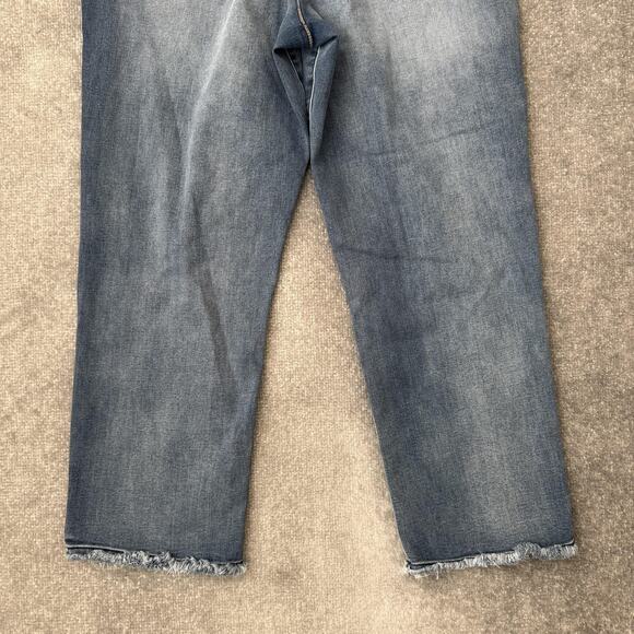 Democracy Jeans Womens 16 Blue Ab Technology Straight Leg Raw Hem Stretch Denim - Picture 11 of 11